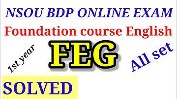 NSOU BDP FEG Foundation course English Online Exam solved || Online  NSOU FEG solution