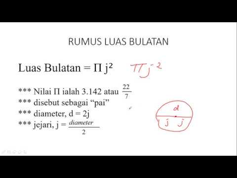 Matematik Tingkatan 2 Luas Bulatan Youtube