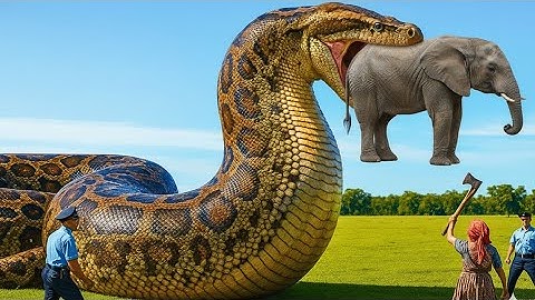 Brave Rescue Team Battles Giant Python to Save Helpless Elephant 🐍🐘