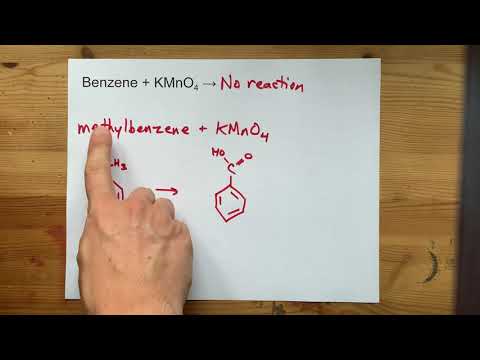 Vídeo: Quando o tolueno é tratado com kmno4 o que é produzido?
