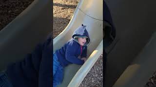 Austin Tries The Monkey Bars (Kinda)