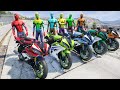Racing Spiderman Motorcycles - Race in Dubai - Stunt Ramp Challenge