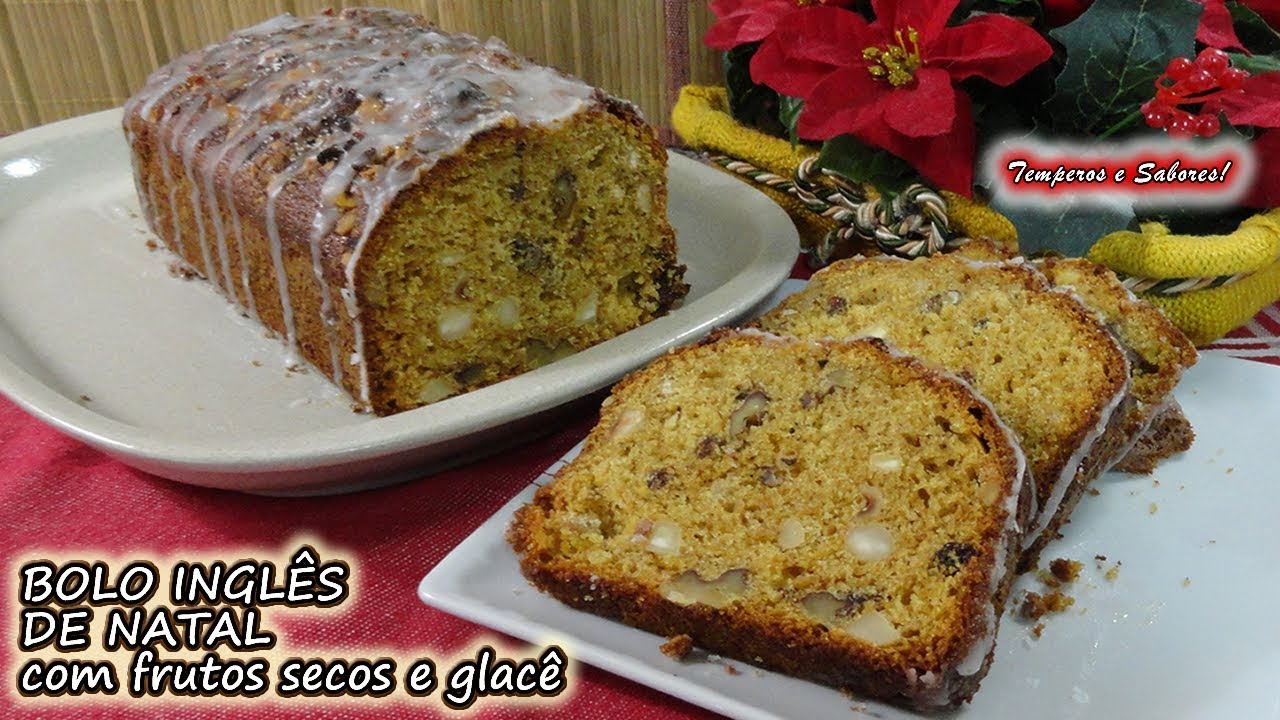 BOLO INGLÊS DE NATAL com Frutos Secos e Glacê, delicioso e muito fácil