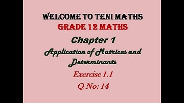 Grade 12 : Maths : Chapter 1: Application of Matrices and Determinants: Exercise 1.1: Q no 14