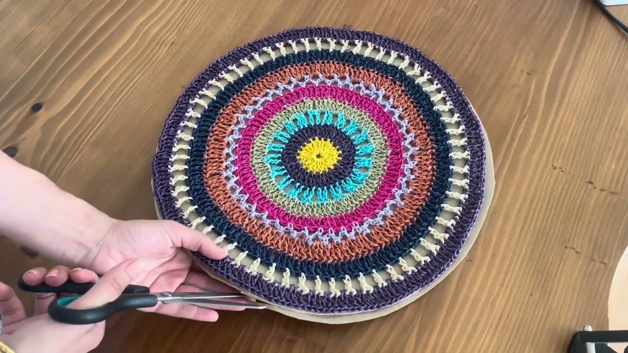 Yuvarlak Hasır Çanta Modeli 🧚🏻‍♀️🧡 #hasırçanta #strawbag #crochet 