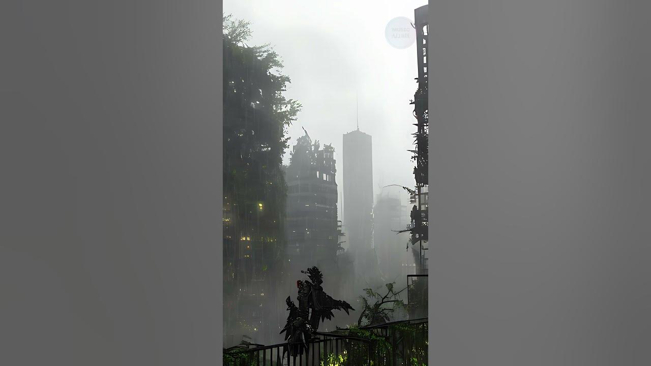 Nature Reclaims the City - Relaxing Rain and Soothing Ambient Music | 4K UHD | #shorts