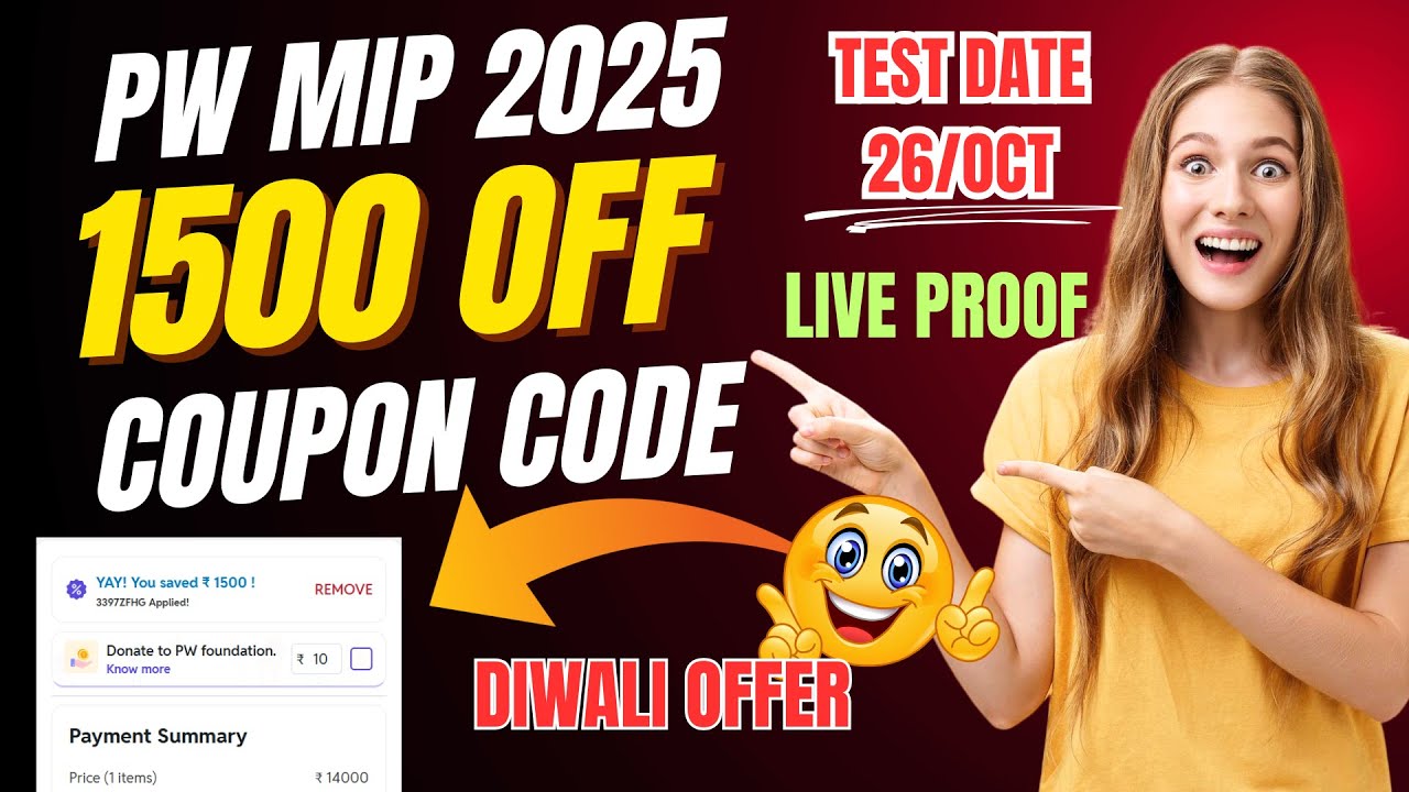 PW MIP TEST SERIES COUPON CODE | 1500 OFF LIVE PROOF😱 #pwmiptestseries ...