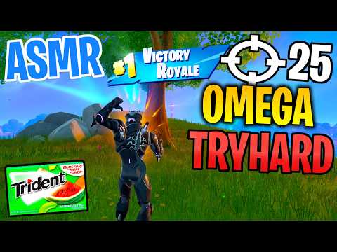 ASMR Gaming 😴 Fortnite Omega Skin Tryhard Win! Gum Chewing 🎮🎧 Controller Sounds + Whispering 💤