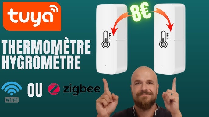 WiFi Tuya Capteur de température sans fil, Smart Life Digital Thermomètre  hygromètre intérieur, compatible avec Alexa, avec stockage de données et  fonctions d'alarme : : Bricolage