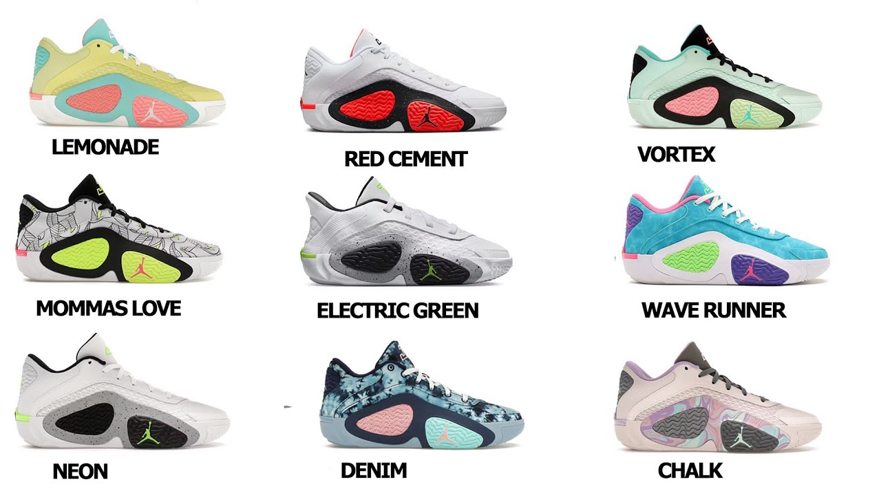 Jordan Tatum 2 | Visual Guide Colorway With Names - YouTube