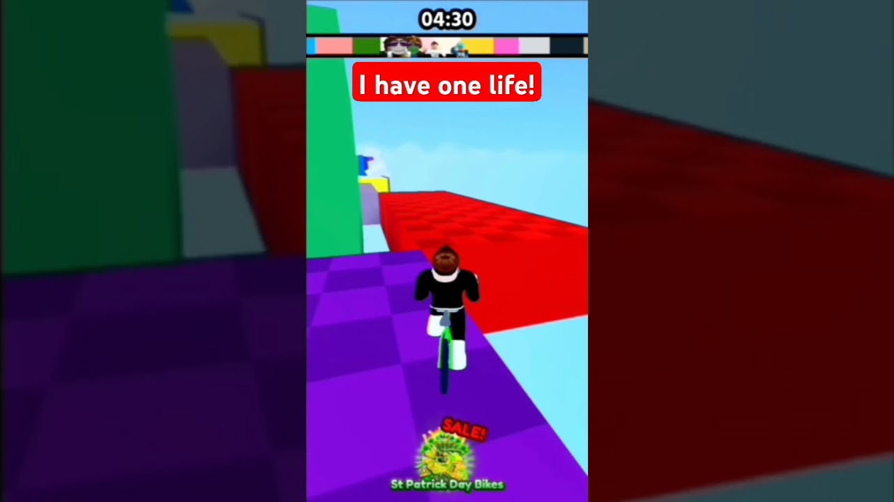 Playing bike of hell in Roblox but I have one life#roblox#funny#games#robloxshorts#challenge#english