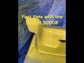 Frontbumper spraypainting yellow with the Satajet 3000B