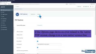 How to Enable or Disable PHP's display errors via CloudLinux Selector in Plesk   DA MANAGER