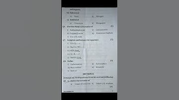 ICSE Class 8th # Chemistry#Second term sample paper