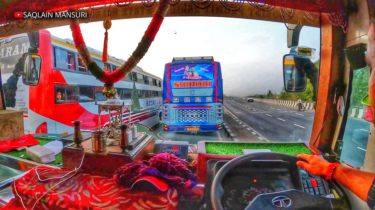 Rajasthan Bus Racing😨 Overtaking Luxury Bus🔥On NH-48🛣️ Mahadev Travels Bus Driving😎
