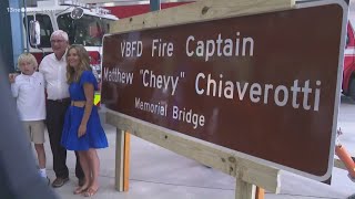 Virginia Beach honors memory of firefighter Matthew 'Chevy' Chiaverotti with bridge dedication