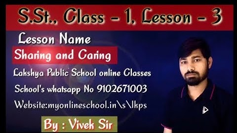 Class 1,Sst., LESSON-3, Sharing and caring