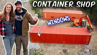 Cutting Holes In Our SHIPPING CONTAINER Workshop | Part 2