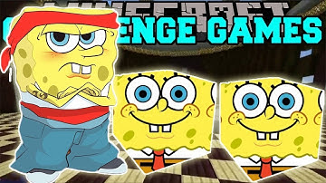 Pat and Jen PopularMMOs Minecraft  spongebob CHALLENGE GAMES   Lucky Block Mod   Modded Mini