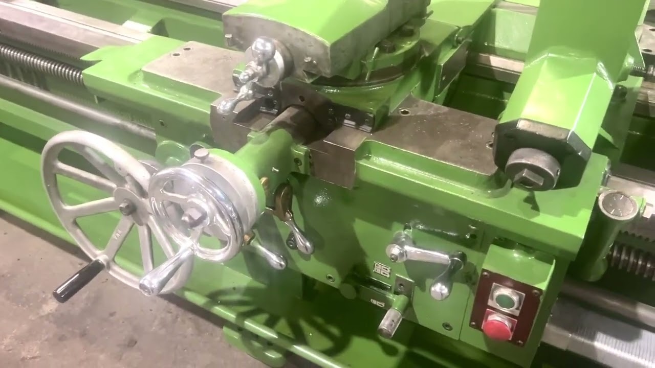 Lehmann 27" x 120" Big Bore 12.1" Engine Lathe Under Power For Sale Stock Operation Video#1