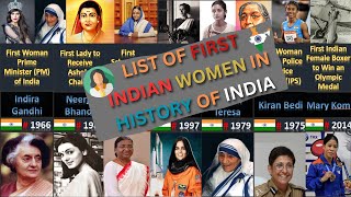 First Indian Women in All Fields ||List of First Indian women in the history of India