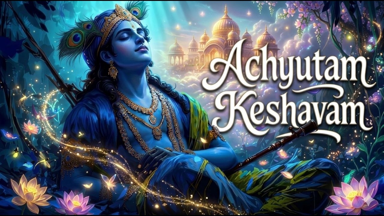 Achyutam Keshavam 🙏 | Divine Krishna Bhajan for Peace & Devotion ...