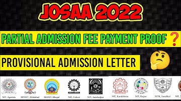 Partial admission fee | Josaa 2022 | Csab 2022 | Josaa physical reporting | #josaa #jeemain #jee