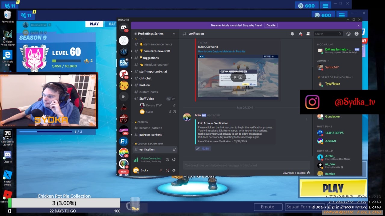 Verification Process for Fortnite Custom Scrims (Prosettings Discord
