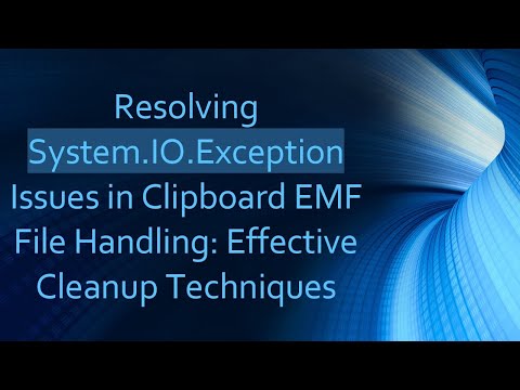 Resolving System.IO.Exception Issues