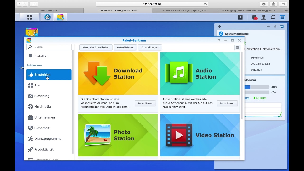 Synology Virtual Maschine Manager - HowTo