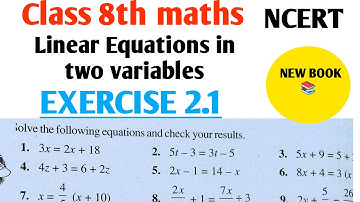 Class 8th maths l Exercise 2.1 l Chapter 2 l Linear Equations of one Variable l CBSE Board l Hindi