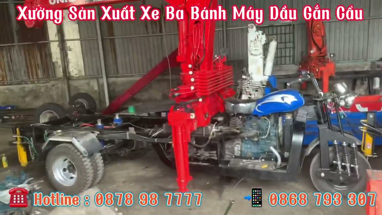 Xưởng Sản Xuất Xe Ba Gác Máy Dầu Gắn Cẩu Quy Mô Lớn |... - youtube