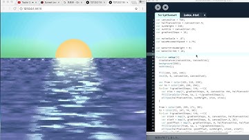 JavaScript Art #85 ScriptSunset【Pricessing(p5.js)】