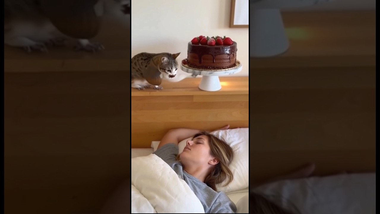 Peanut gets into a chocolate cake🎂