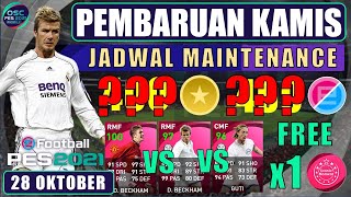 PEMBARUAN KAMIS 28 OKTOBER EFOOTBALL PES 2021 MOBILE GRATIS 1 TIKET ICONIC JADWAL MAINTENANCE PES