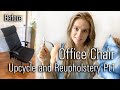 REUPHOLSTERY TUTORIAL PT 1- OFFICE CHAIR UPCYCLE AND SHIBORI