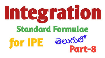 Telugu Academy solutions-Integration ||Integration||Standard Formulae||IPE problems(part-8)||telugu