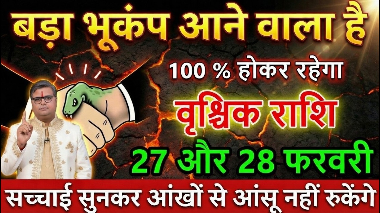 वृश्चिक राशि 27 और 28 फरवरी बड़ा भूकंप आने वाला है 100 % होकर रहेगा एकदम अकेले में देखना@vrischik