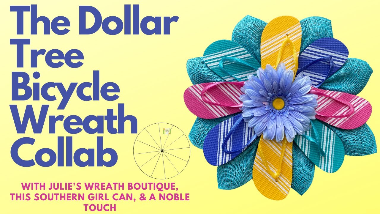 Dollar Tree Bicycle Wreath Collab | How to Make a Flip Flop Wreath ...
