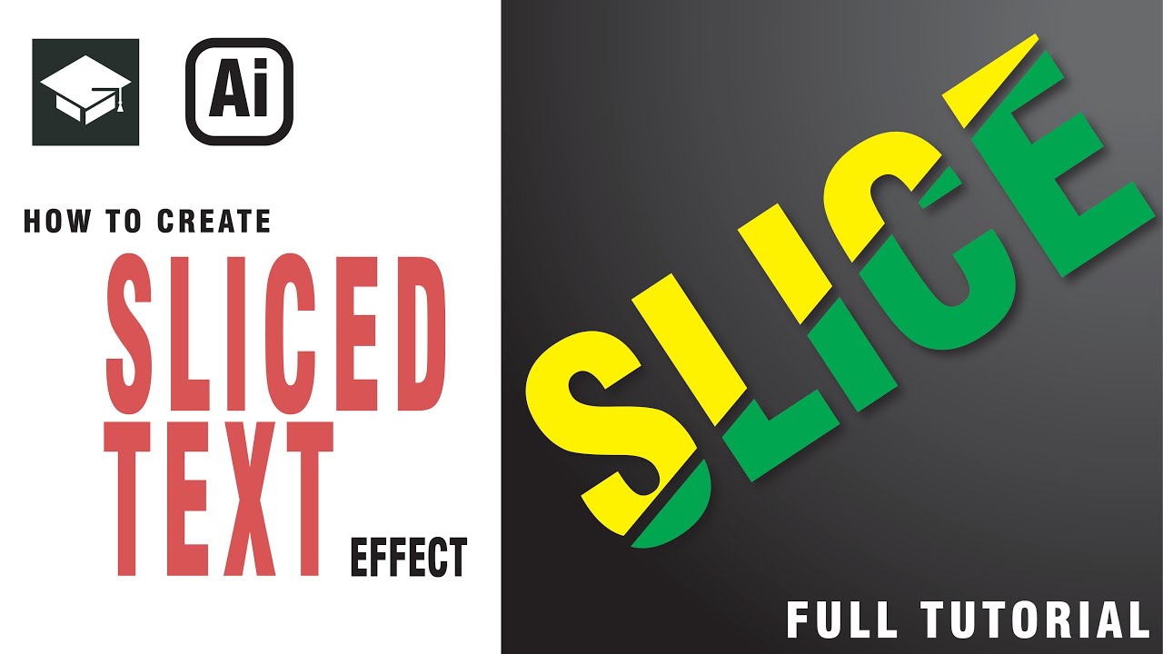 How to Create Sliced Text Effect in Adobe Illustrator Tutorial - YouTube