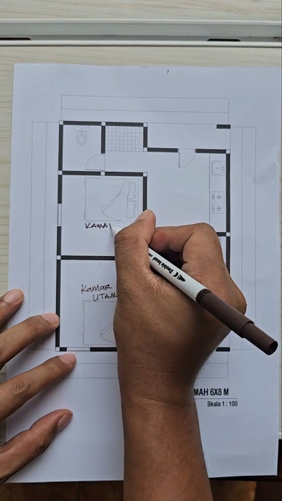 Denah rumah 6x8 meter dengan 2 kamar tidur #denahrumah