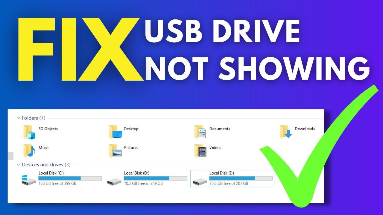 Indigenous Leonardoda massefylde Working Solution for USB Drive Not Showing Up / USB Device not Recognized  in Windows 10 - YouTube