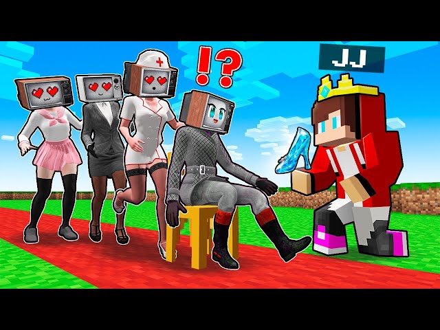 JJ LOOKING for TV WOMAN PRINCESS! JJ and MIKEY in Minecraft - Maizen class=