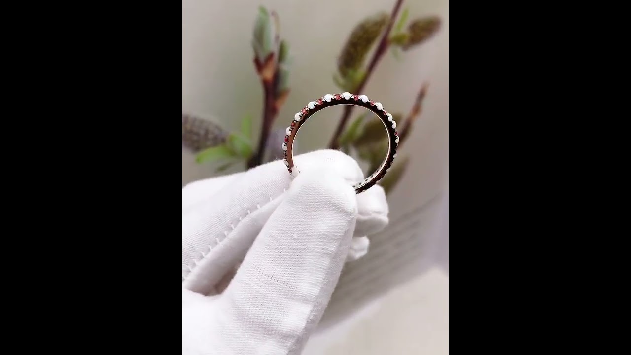 Eternity Band,Opal Garnet Wedding Ring