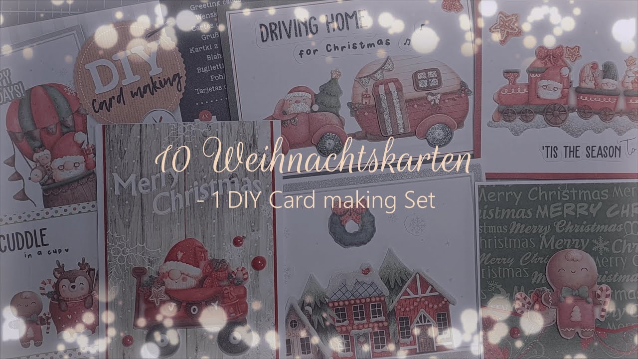 10 Weihnachtskarten - 1 DIY card making set von DecoTime #2 - YouTube
