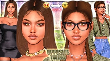 Opposite Twins 💅📚 - CC FOLDER & SIM DOWNLOAD | Sims 4 CAS