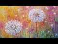 Dandelion Wildflowers LIVE Beginner Acrylic Painting Tutorial