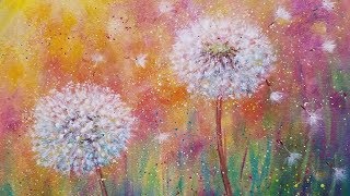 Dandelion Wildflowers LIVE Beginner Acrylic Painting Tutorial