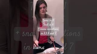 Drum Polymeter / toms melody in 11, feet in 6 and snare playing variations
