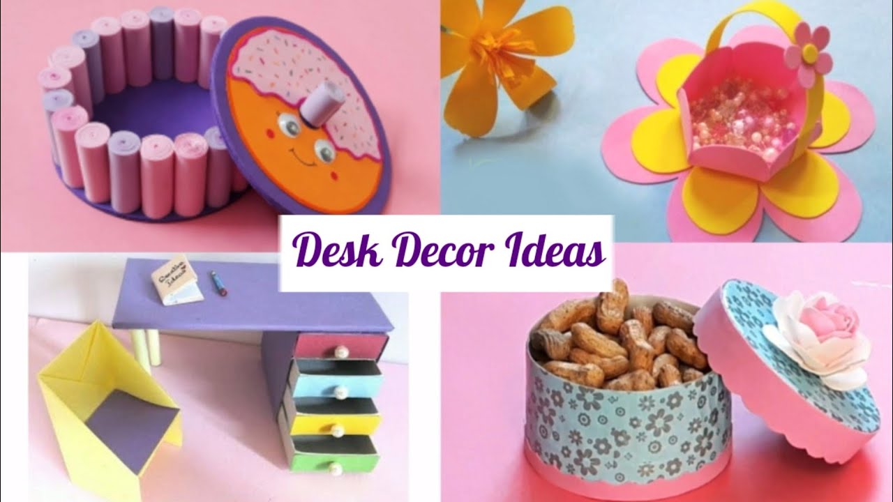 4 Easy Desk Decoration Ideas Desk Decor Craft Ideas DIY Room Decor